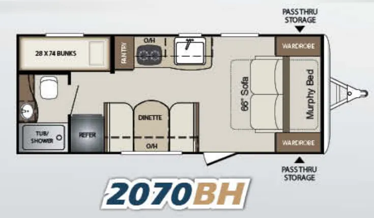 Keystone Bullet Crossfire 2070BH floor plan