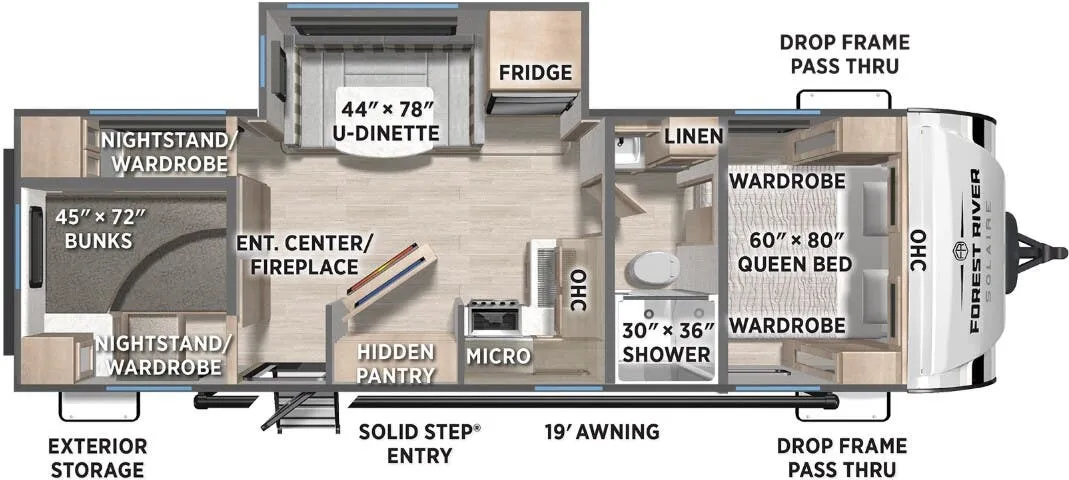 Forest River Solaire 2750BHS floor plan
