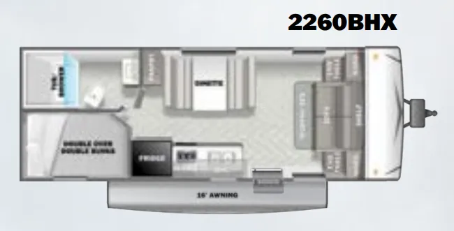 Forest River EVO Lite 2260BHX floor plan
