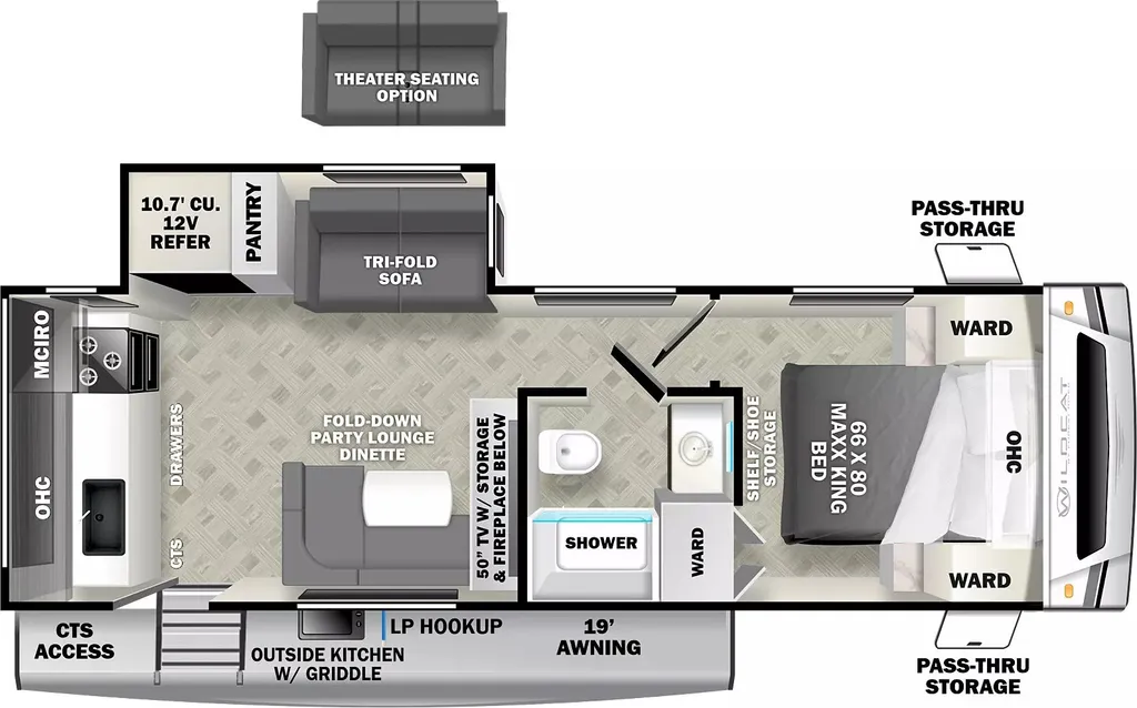 2023 Forest River Wildcat 247RKX floor plan