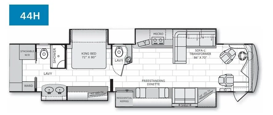 American Coach American Revolution SE 44H floor plan