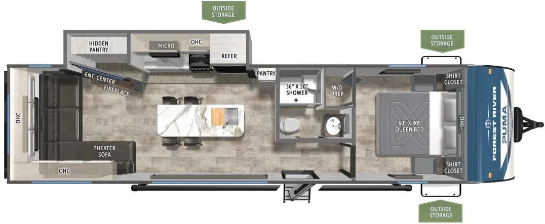 2027 Forest River Puma 290RL - Floor plan