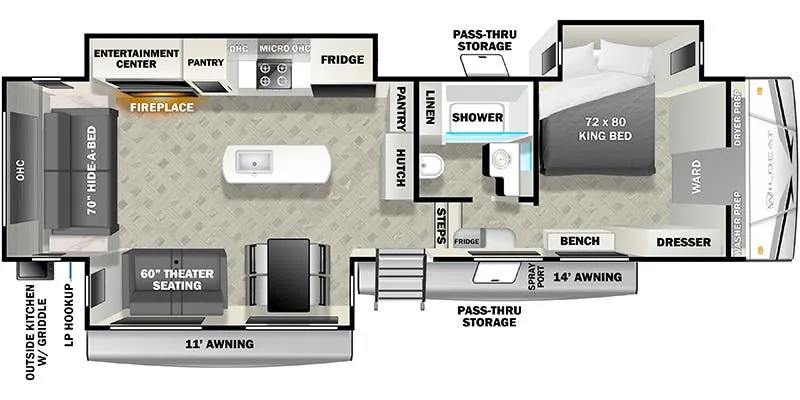 Forest River Wildcat 333RLBS floor plan
