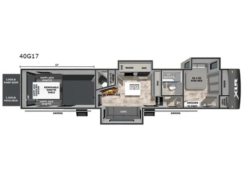2026 Forest River XLR Nitro 40G17 floor plan