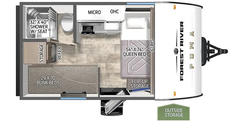 2026 Forest River Puma 122BHCE floor plan