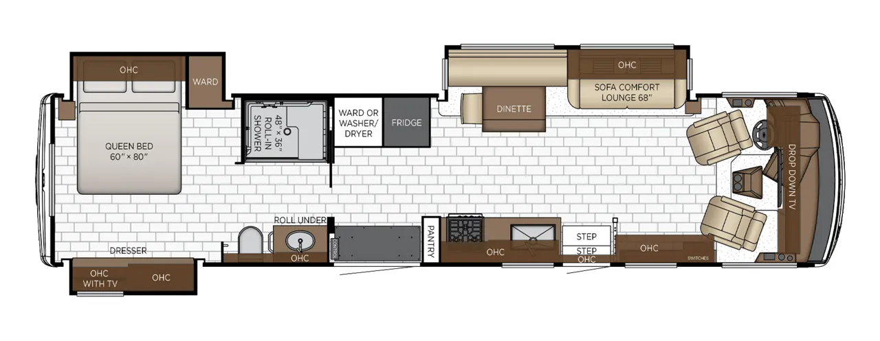 Newmar Bay Star 3811 floor plan