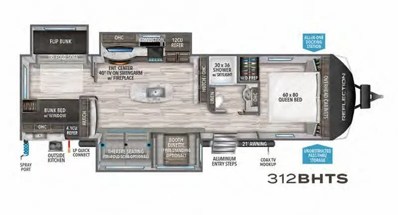 Grand Design Reflection 312BHTS floor plan