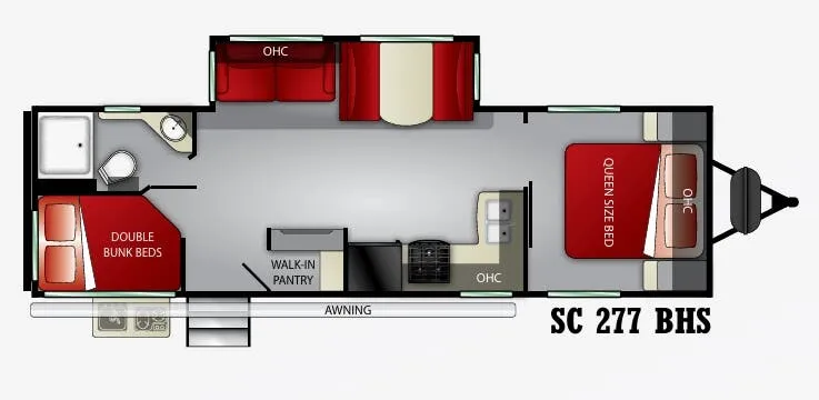 Cruiser RV Shadow Cruiser 277BHS floor plan