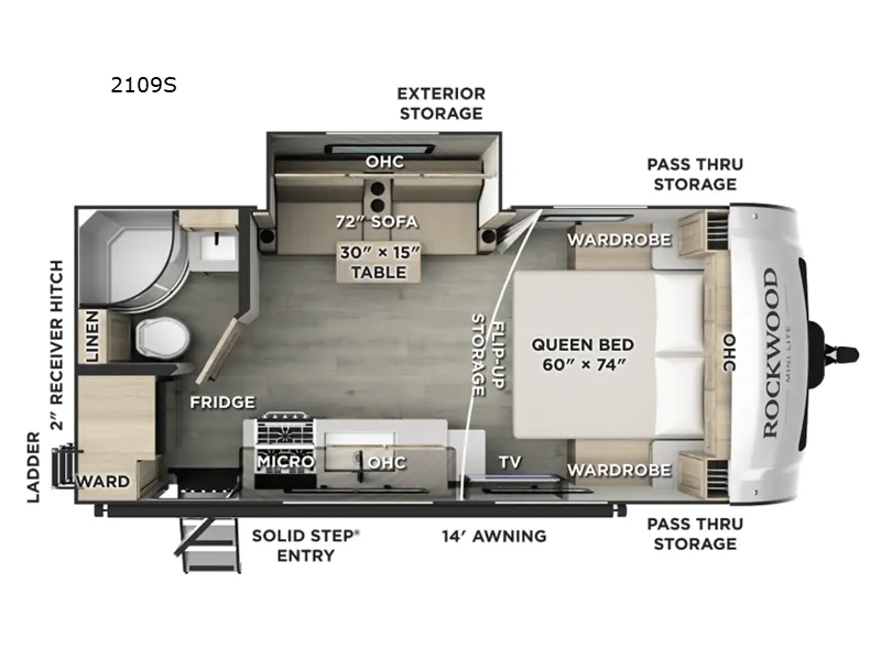 2026 Forest River Rockwood Mini Lite 2109S - Floor plan