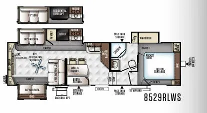 Forest River Flagstaff Classic Super Lite 8529RLWS floor plan