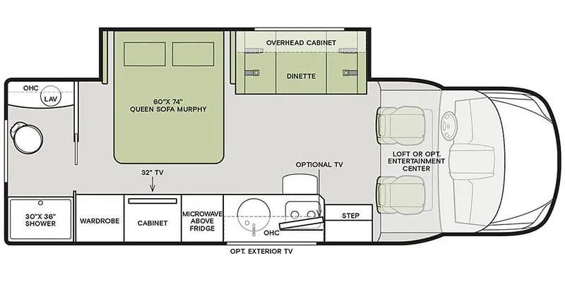 2022 Tiffin Wayfarer 25 RW floor plan