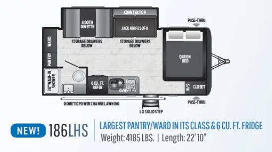 Keystone Hideout LHS 186LHS floor plan