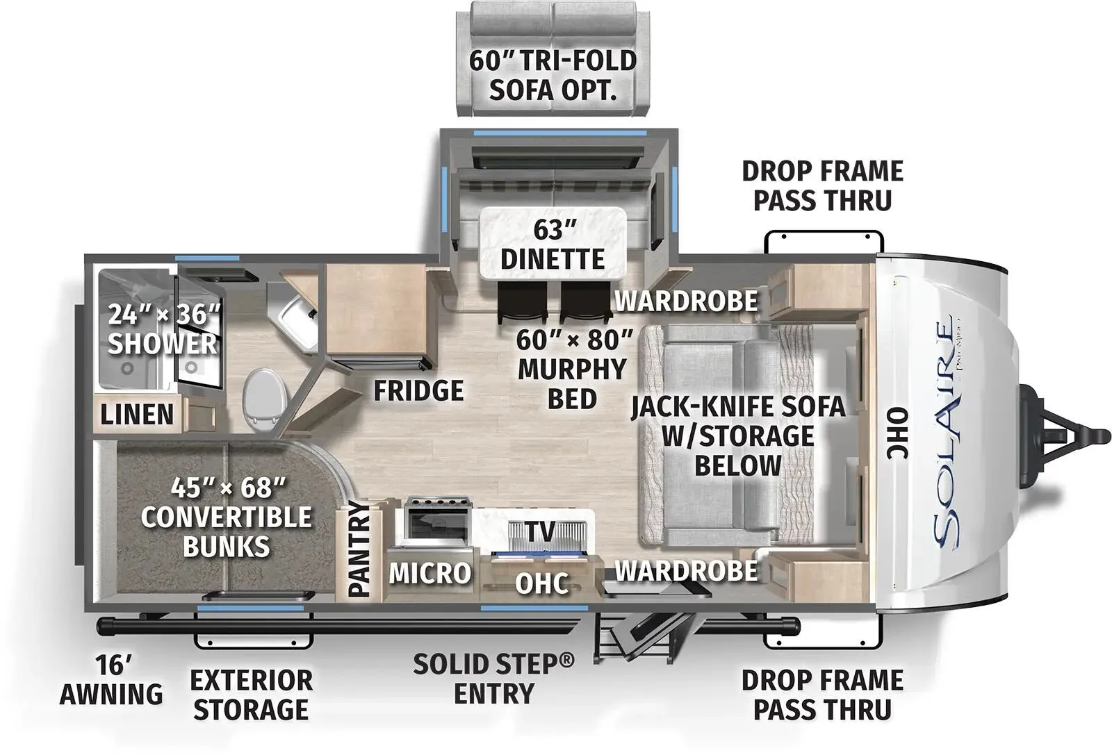 Palomino Solaire 2085BHS floor plan