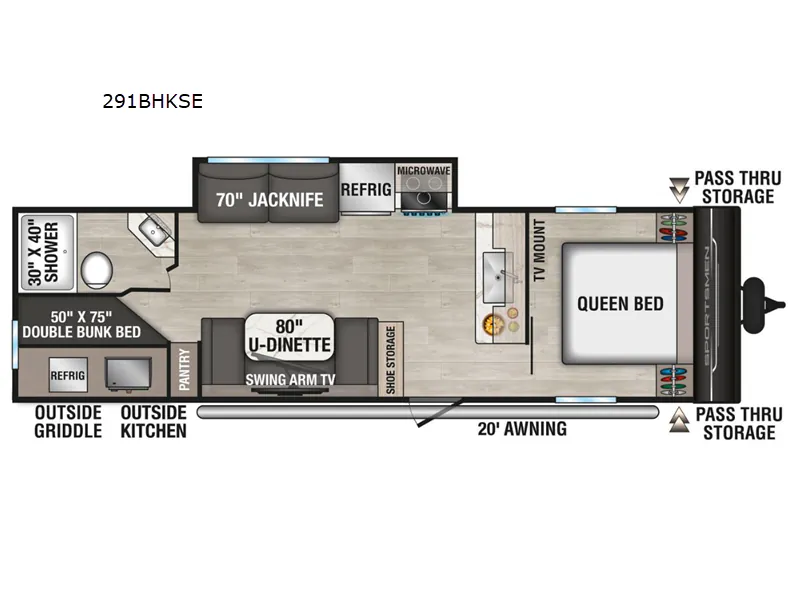2027 K-Z Sportsmen 291BHK - Floor plan