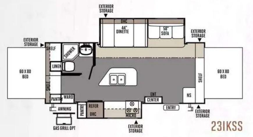 Forest River Rockwood Roo 23IKSS floor plan