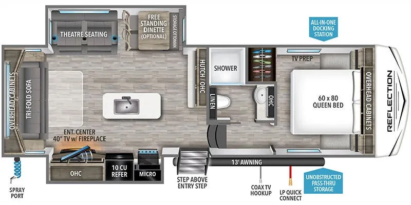 2024 Grand Design Reflection 100 Series 28RL floor plan