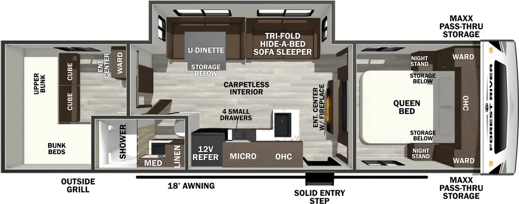 2026 Forest River Wildcat ONE 281QBEDS floor plan