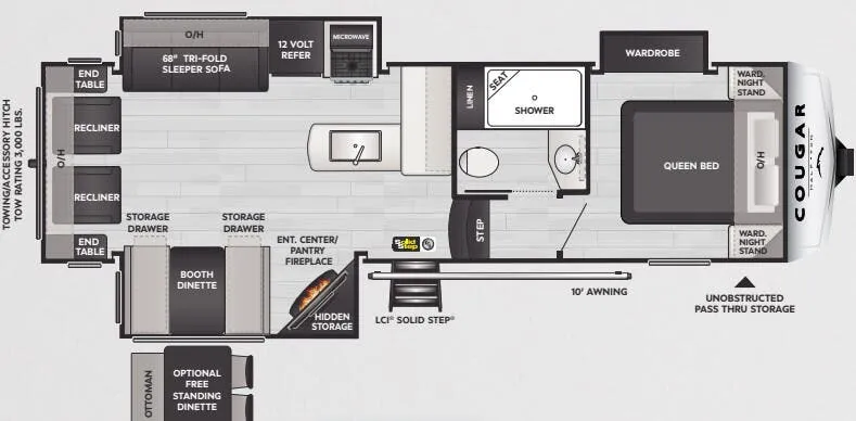 Keystone Cougar Half-Ton 27SGS floor plan