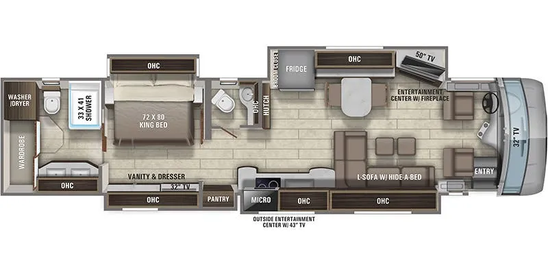 2021 Entegra Coach Cornerstone 45B - Floor plan