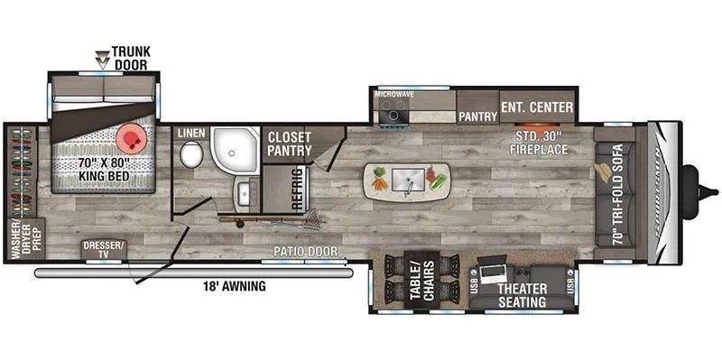 K-Z Sportsmen Destination 363FL floor plan