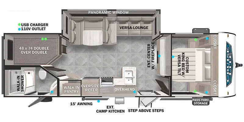 2024 Forest River Salem Cruise Lite 263BHXL - Floor plan