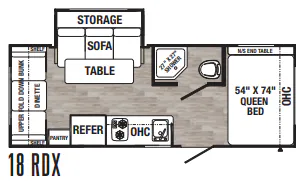 Palomino Puma Ultra Lite 18RDX floor plan