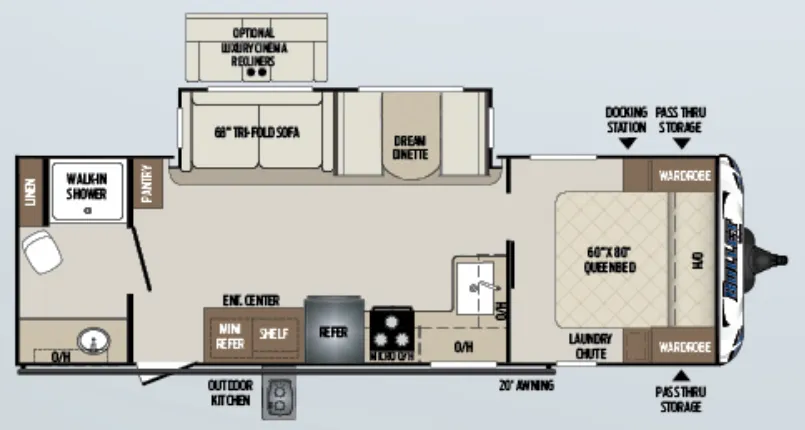 Keystone Bullet 261RBS floor plan