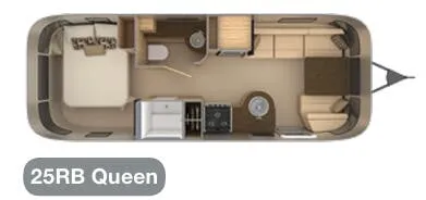 Airstream Flying Cloud 25RB QUEEN floor plan