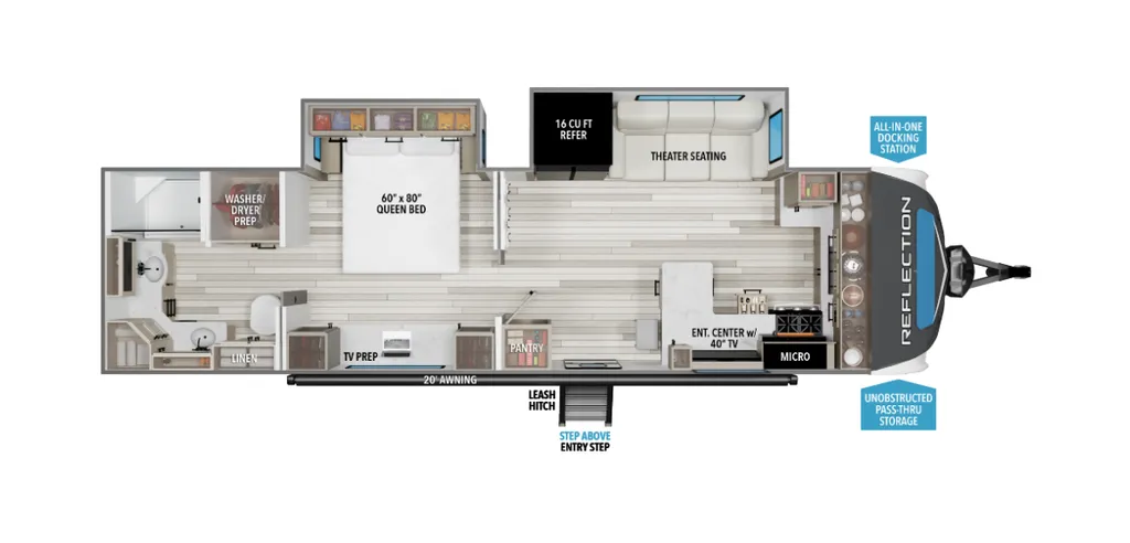 2026 Grand Design Reflection 322FKTS floor plan