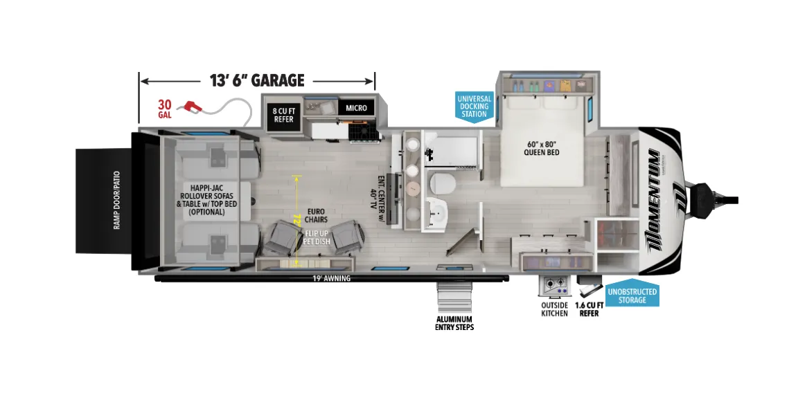 2026 Grand Design Momentum 25G - Floor plan