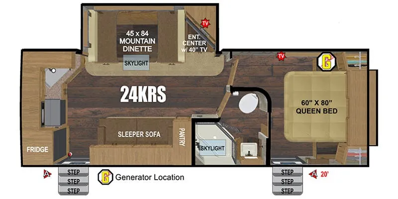 Outdoors RV Back Country Series 24KRS floor plan
