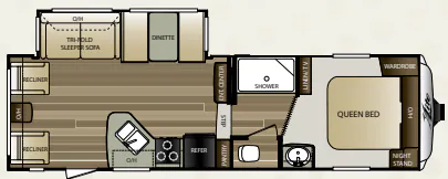 Keystone Cougar XLite 26RLS floor plan