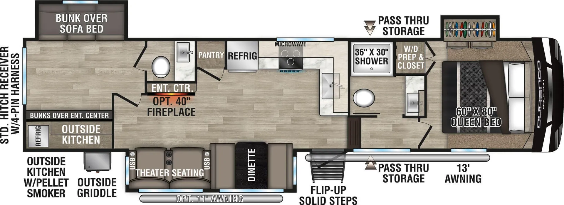 K-Z Durango Half-Ton D291BHT floor plan