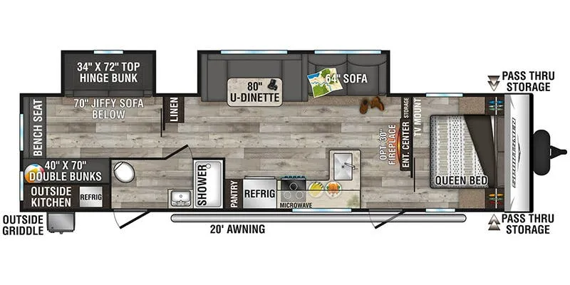 K-Z Sportsmen SE 332BHKSE floor plan