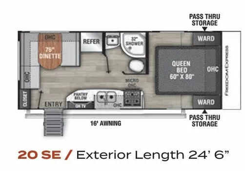 2022 Coachmen Freedom Express Select 20SE - Floor plan