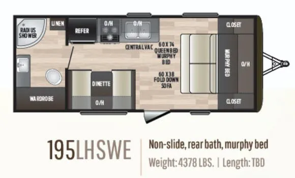 Keystone Hideout LHS 195LHSWE floor plan