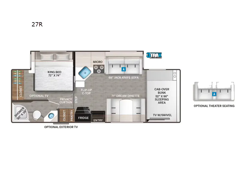 2023 Thor Motor Coach Chateau 27R - Floor plan