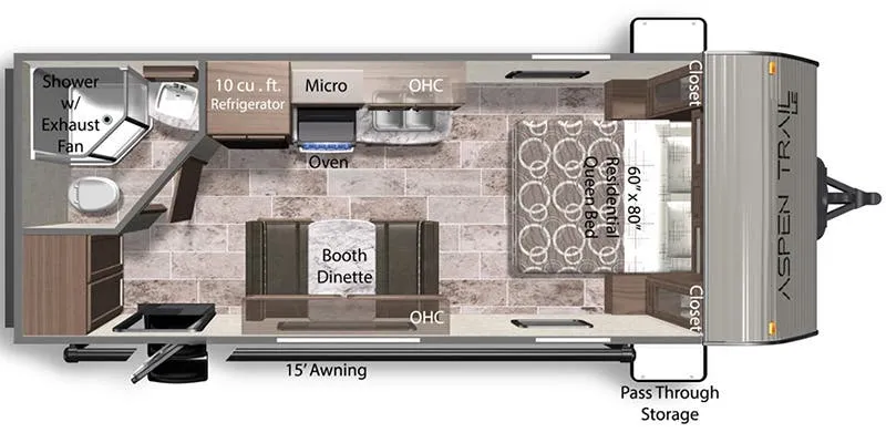 2023 Dutchmen Aspen Trail 19RBWE - Floor plan