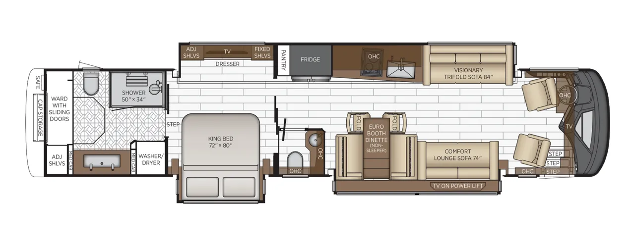 Newmar King Aire 4521 floor plan