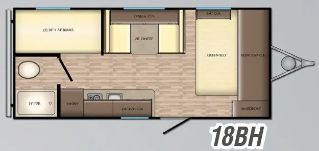 CrossRoads Zinger Lite 18BH floor plan