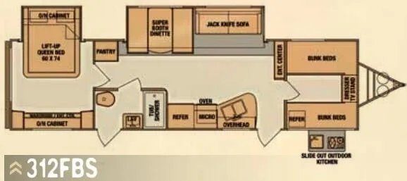 Cruiser RV Shadow Cruiser 312FBS floor plan
