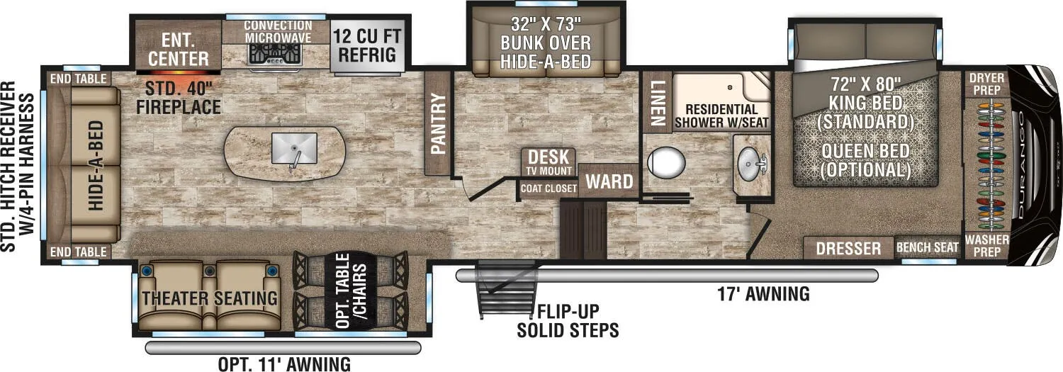 K-Z Durango D343MBQ floor plan