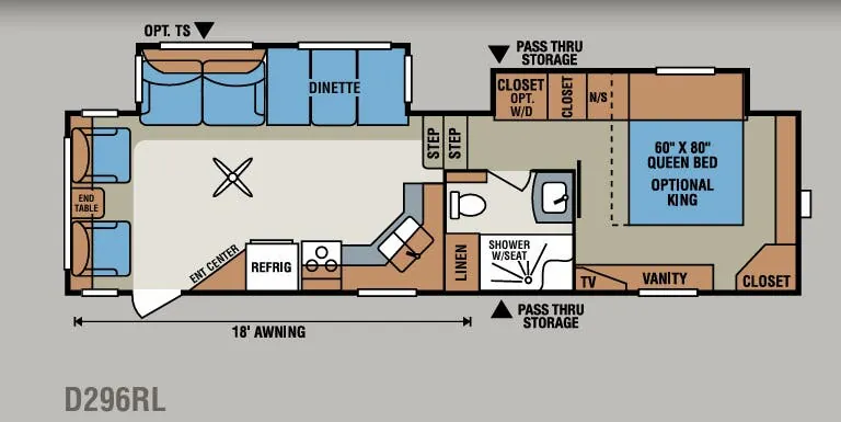 K-Z Durango D296RL floor plan