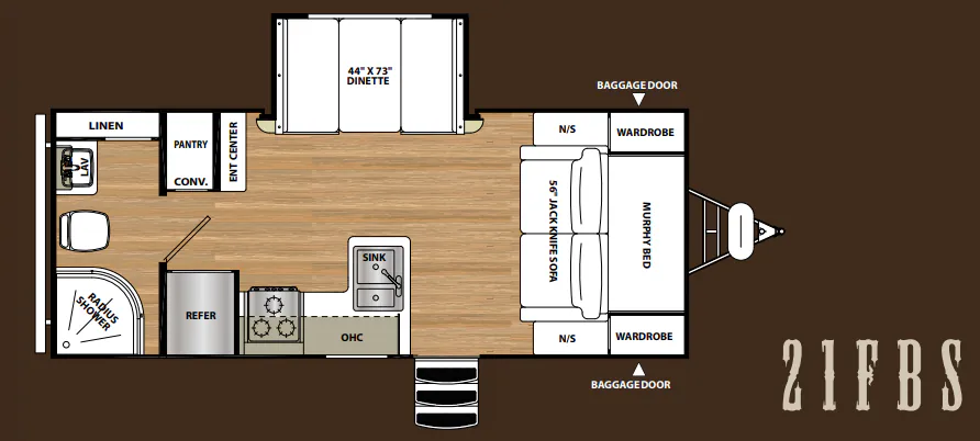 Forest River Vibe Extreme Lite 21FBS floor plan