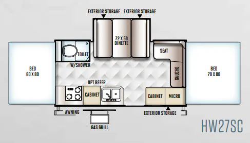 Forest River Flagstaff High Wall HW27SC floor plan