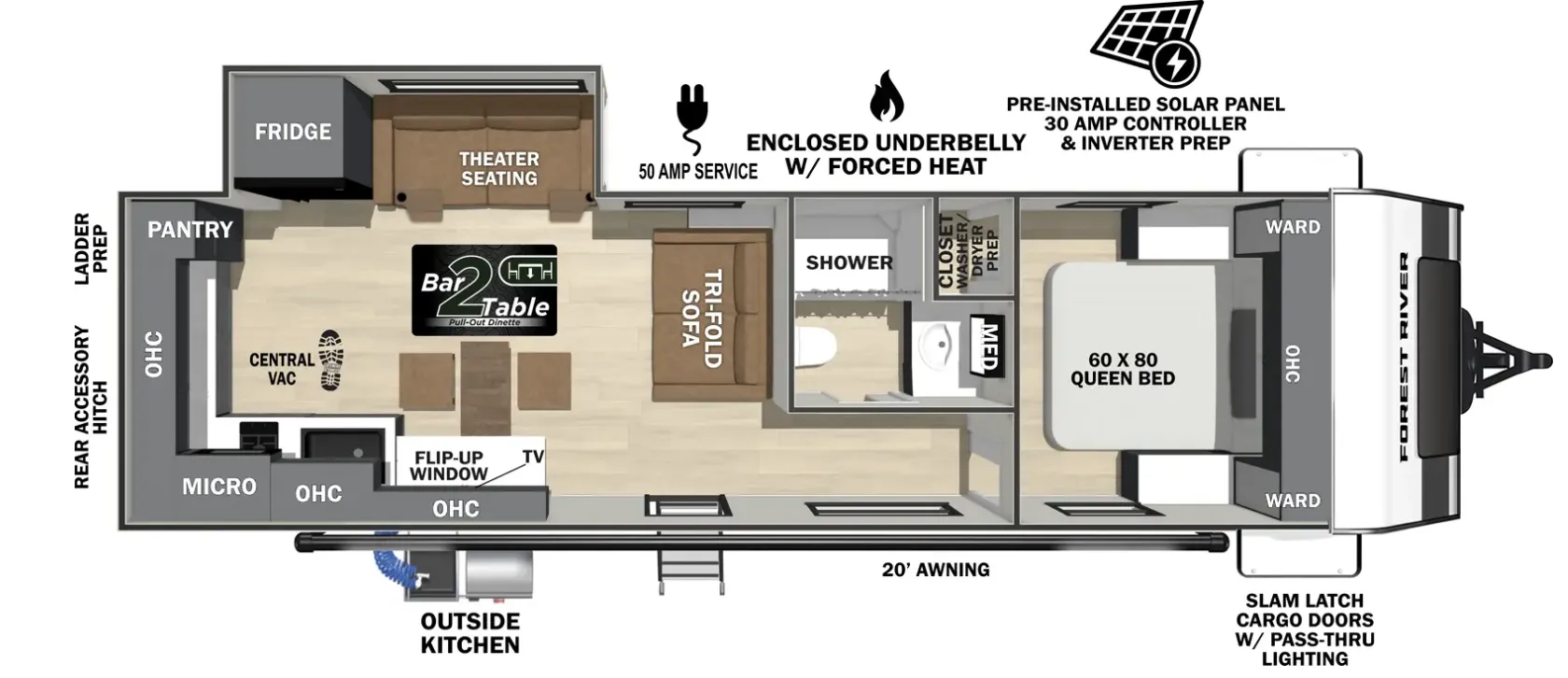 2026 FOREST RIVER IBEX 26BRE - Floor plan