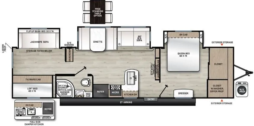 Forest River Aurora 34BHTS floor plan