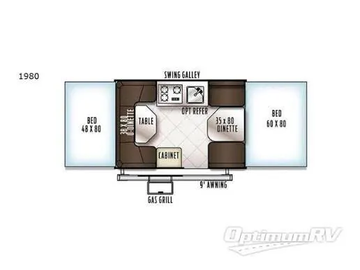 Forest River Rockwood Freedom 1980 floor plan