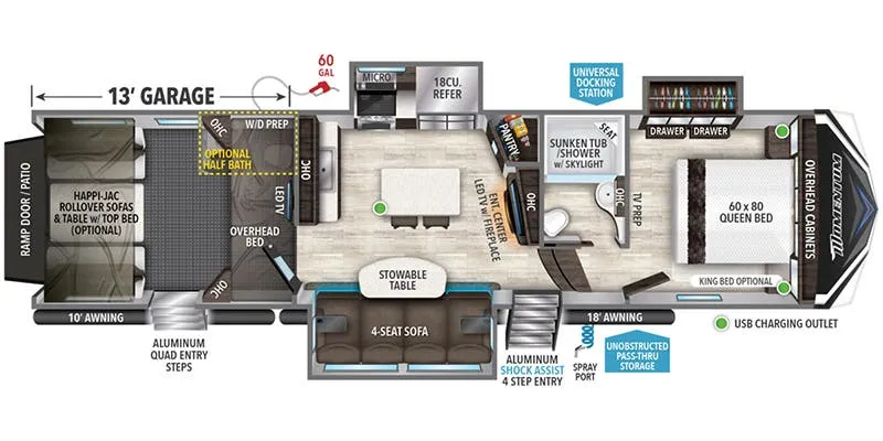 2019 Grand Design Momentum 349M - Floor plan