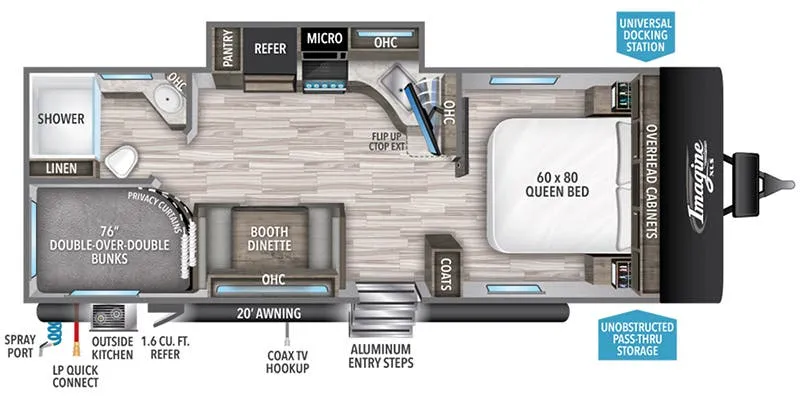 2023 Grand Design Imagine XLS 23BHE floor plan